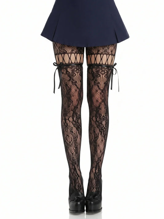 Midnight Lace Tights