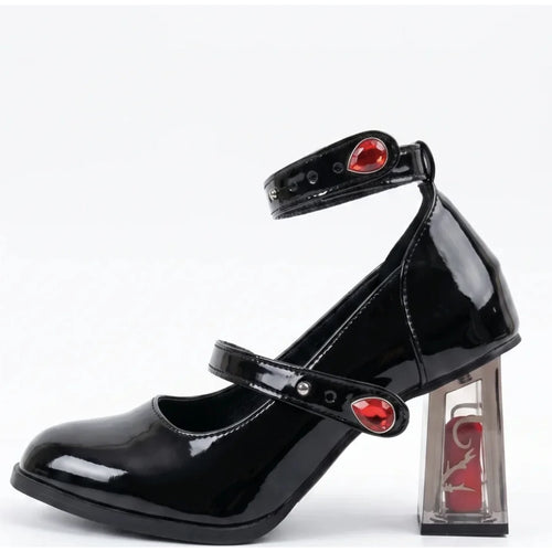 Midnight Crimson Rose Heels