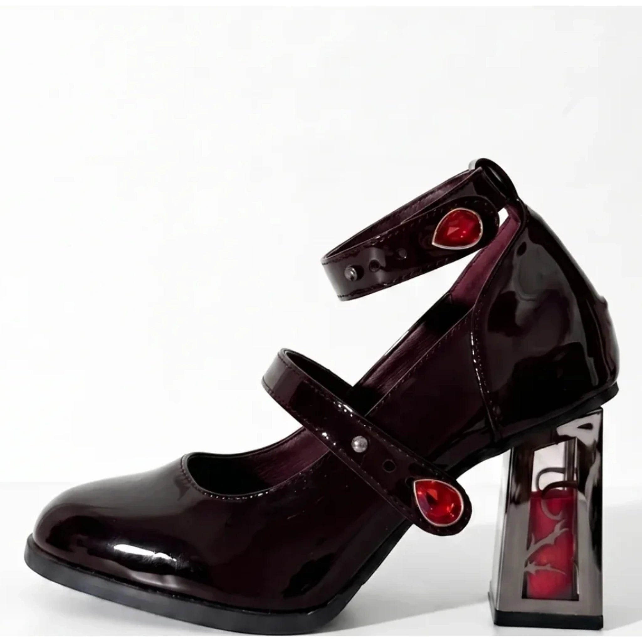 Midnight Crimson Rose Heels